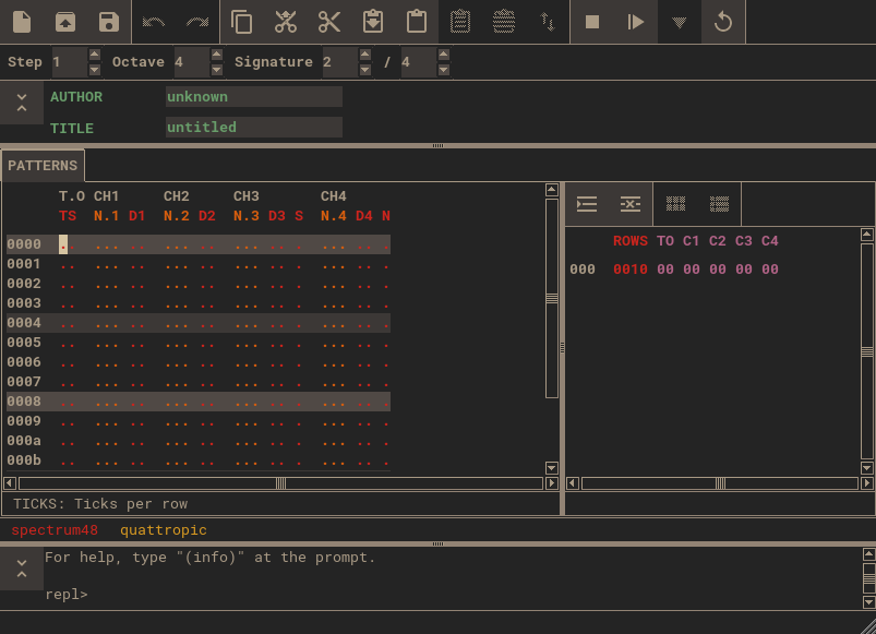 screenshot of empty module view